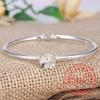925 Sterling Silver Lucky Cuff Women's Bracelets Cherry Blossom Flower Bangle Party Jewelry Argent 925 Jewellery Ajustable