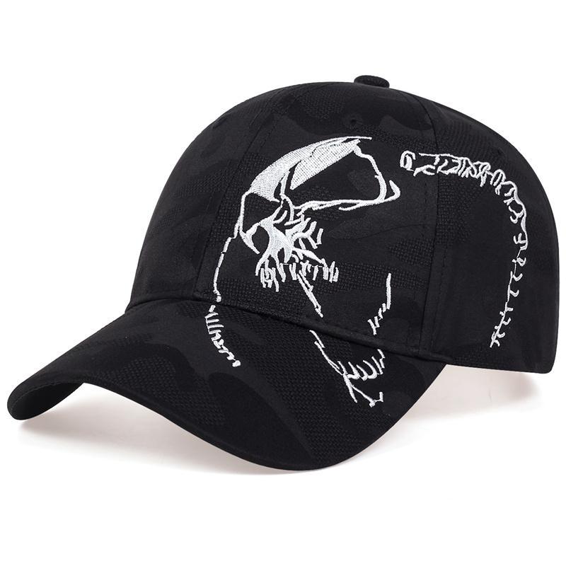 

Unisex Side Skull Pattern Embroidery Baseball Caps Spring and Autumn Outdoor Adjustable Casual Hats Sunscreen Hat