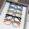 Fashion Square Frame Reading Glasses High Quality Spring Legs Anti Blue Light Presbyopia Eyewear Unisex Far Sight Glasses +2.5