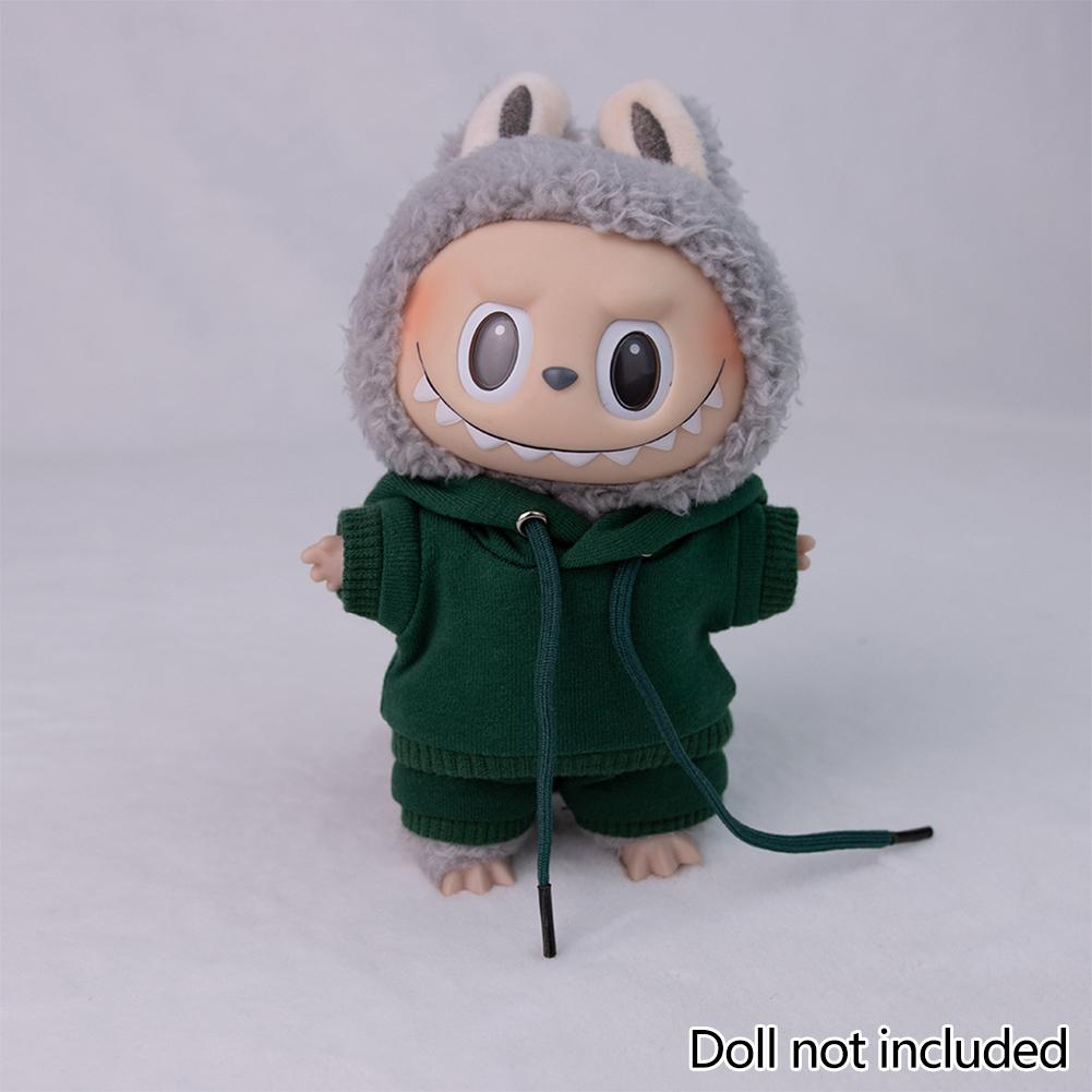 For 17cm Labubu Doll Clothes Fashion Clothes Hoodies Doll Clothes Color Match Hoodies Dolls Accessories Cute Decoration Little Cloths