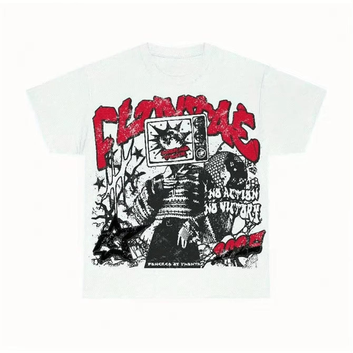 

Men s Y2K Style Pattern T-Shirt - 100% Cotton Vintage Summer Street Casual Sportswear Bold FLASHBACK Print and Vintage Design 4XL