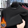 Men's Versatile Winter Fleece Sweatshirt, Half-High Collar, Solid Color, Long Sleeve, Thick Base Layer for All Ages.