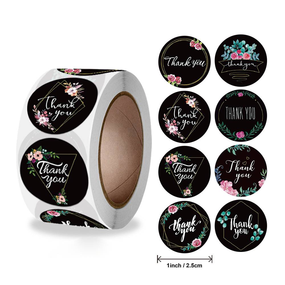 Asi 500 ks 1palcových nálepek s poděkováním za lepicí štítky na obálky papírenské potřeby Ručně vyráběné nálepky na dekorace svatebních dárků