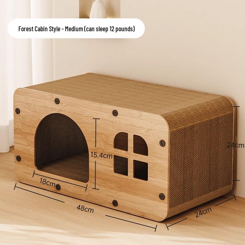 Wear-Resistant Vertical Cat Scratching Board & Bed – All-Season Corrugated Paper, Multi-Sided, No Debris