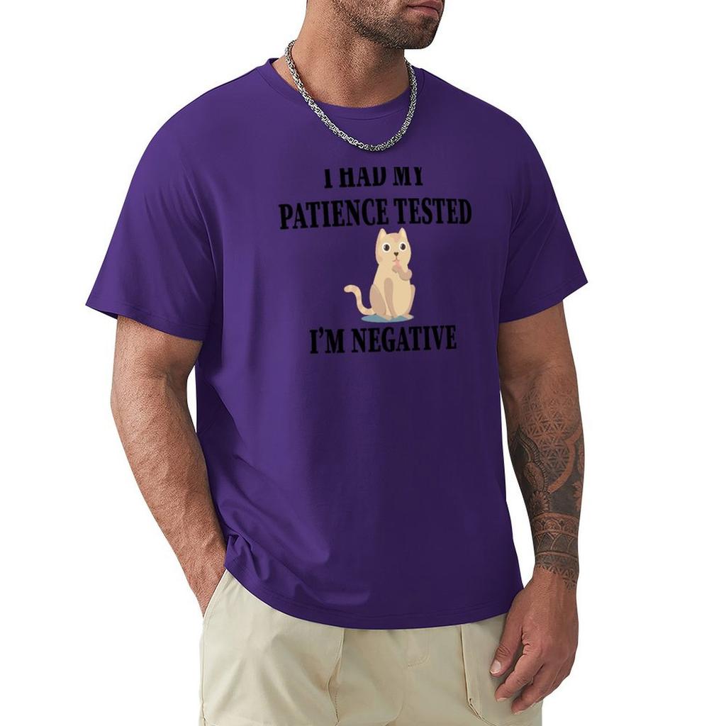 My Patience Tested I'M Negative T-Shirt Graphics Plus Size Clothes Aesthetic Clothes Baggy Shirts T Shirts For Men