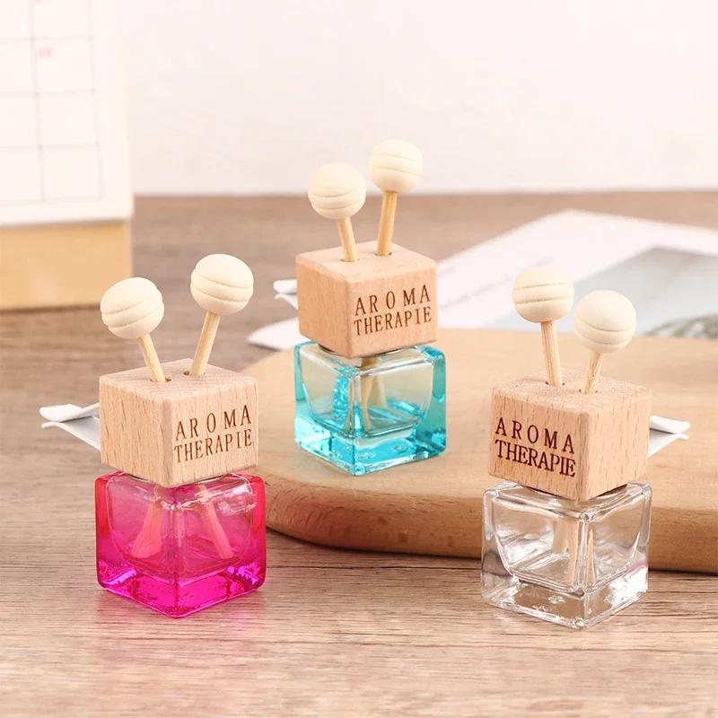 1PC Car Hanging Perfume Pendant Fragrance Air Freshener Empty Glass Perfume Diffuser Bottle Aromatherapy Decor