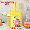 Childrens Cartoon Canvas Lunch Bag With Waterproof Handle For School And Travel