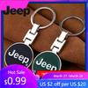 For Jeep Zinc Alloy Car Logo Keychain Metal Key Ring Auto Accessories For Jeep Grand Cherokee Wrangler JK Gladiator Compass R