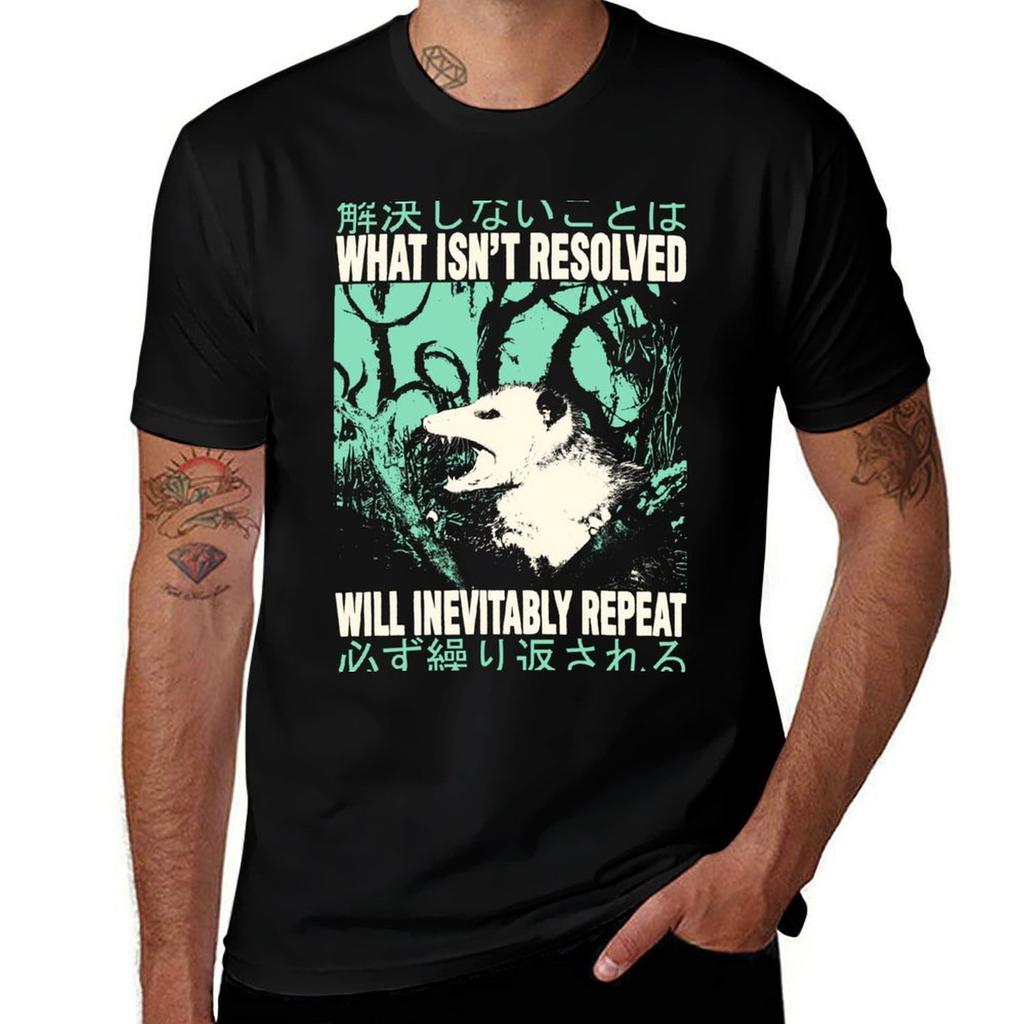What Isn't Resolved Opossum Unisex T-Shirt Large Size Breathable Tee