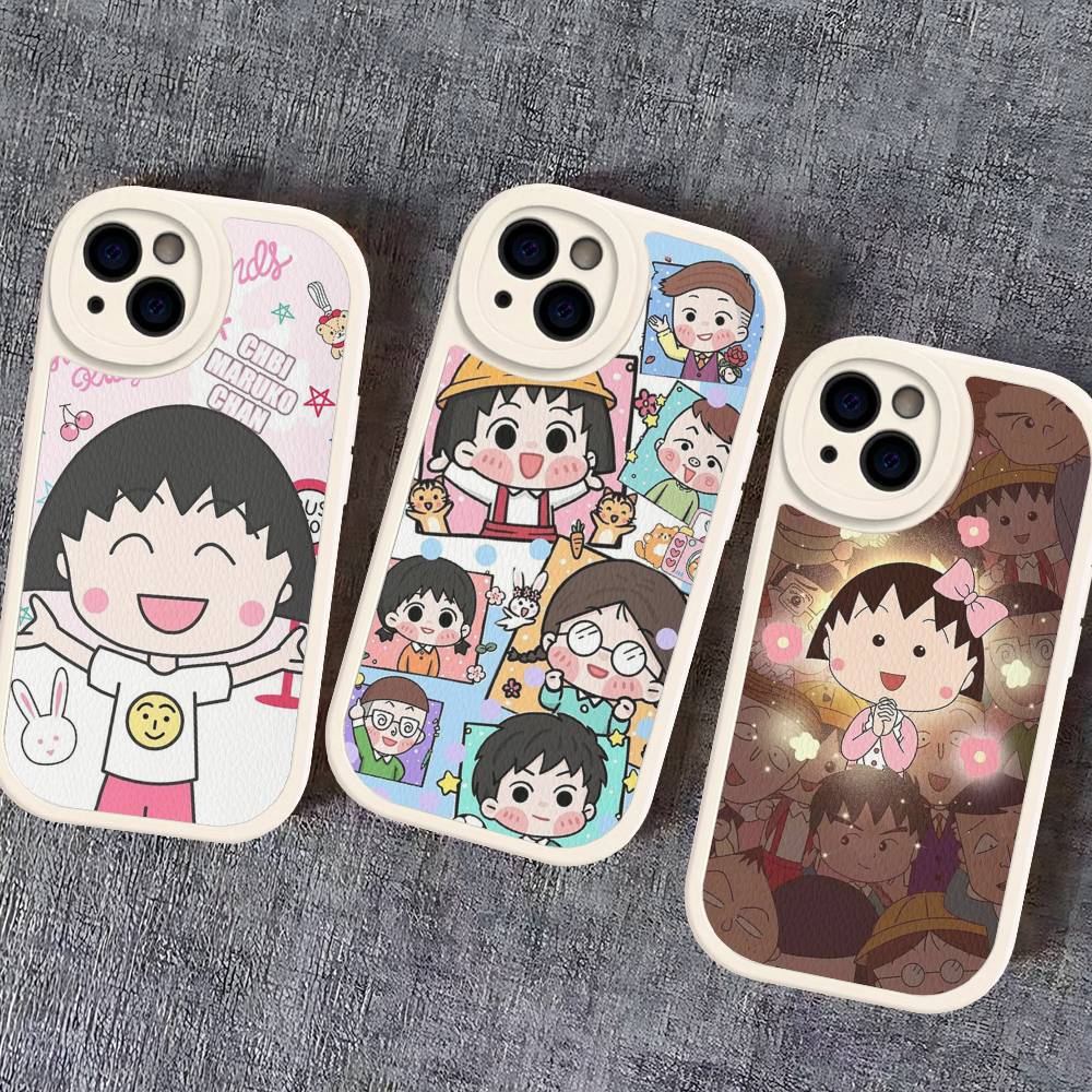 Anime Chibi Maruko Chan Phone Case For IPhone 16 15 14 13 12 11 Pro Max Plus Leather Cover