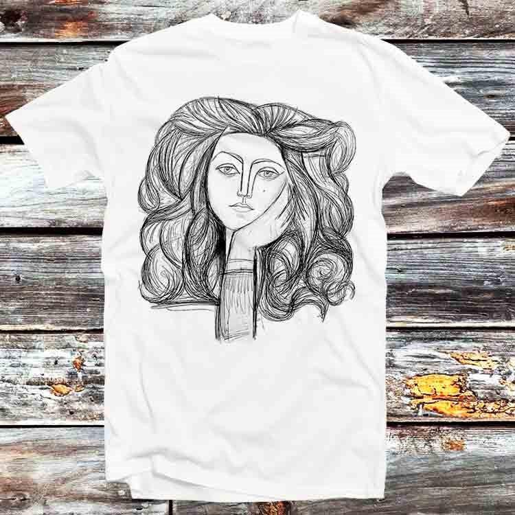 

Picasso Portrait of Francoise Abstract Charcoal T Shirt B1394 4XL