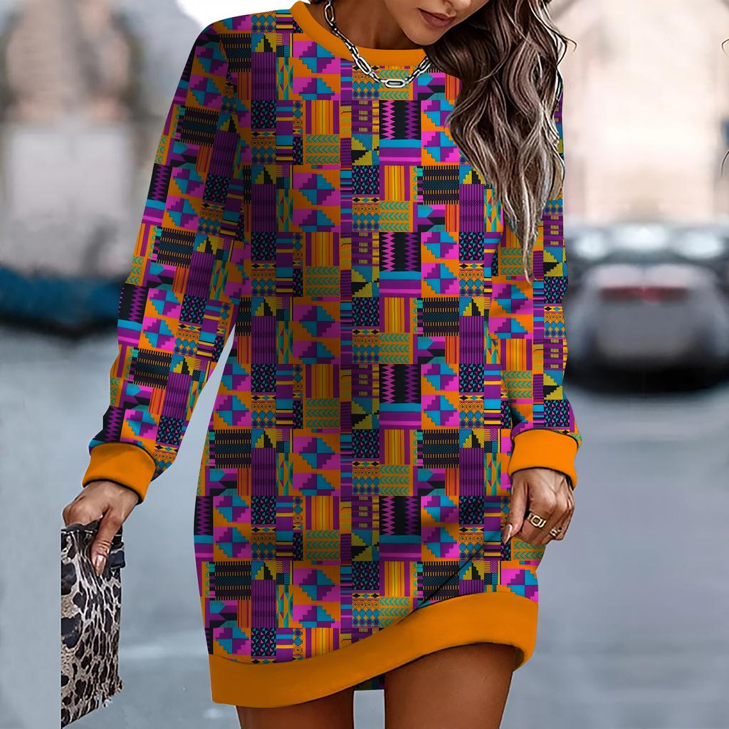 Ladies' Elegant, Fashionable, Trendy and Casual Hoodie, 3D Vintage Pattern Printed Three-dimensional Cut Women's Long Hoodie