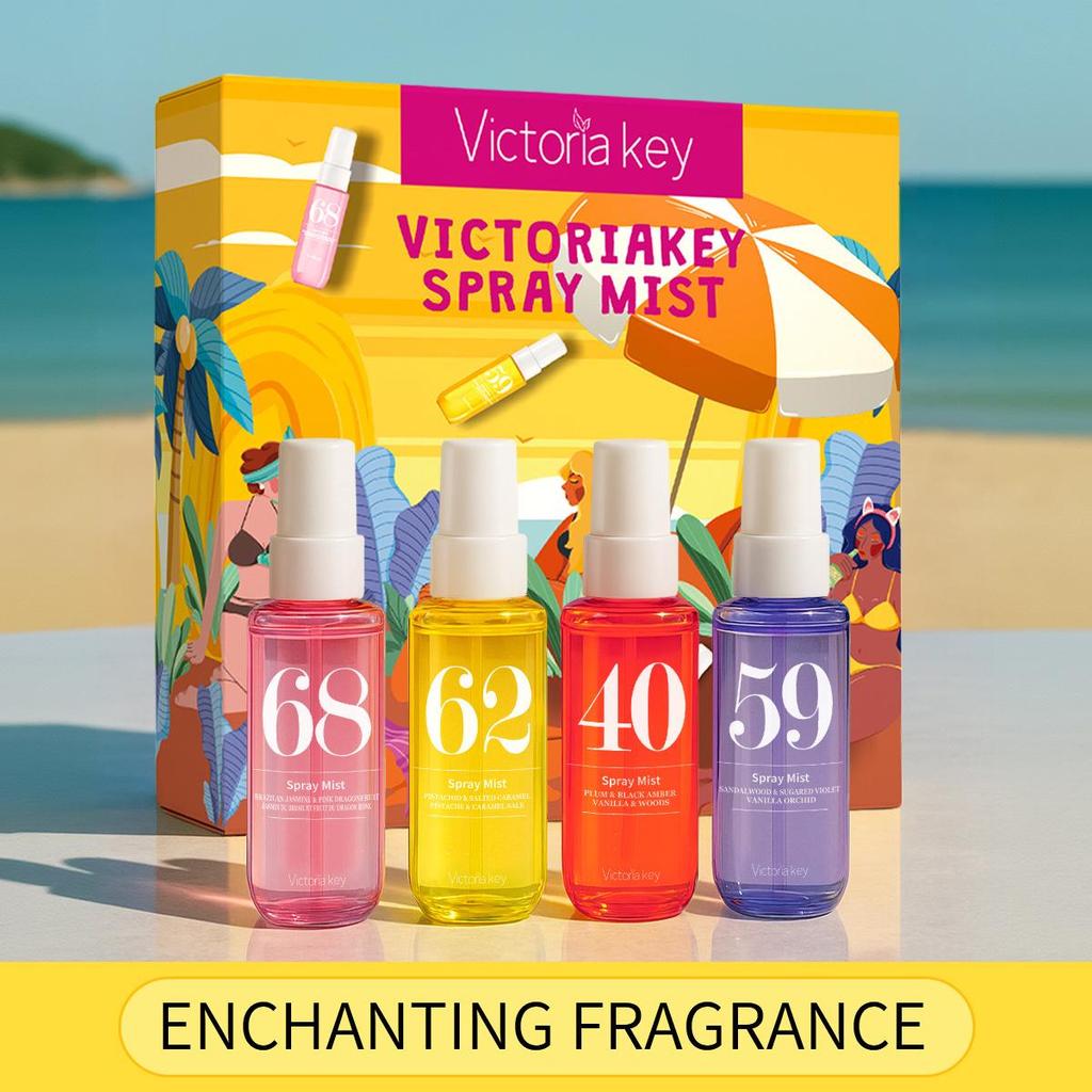 Alcohol-Free Brazilian Beach Perfume Spray Set - Long-lasting Fresh Fragrance for Body & Clothes