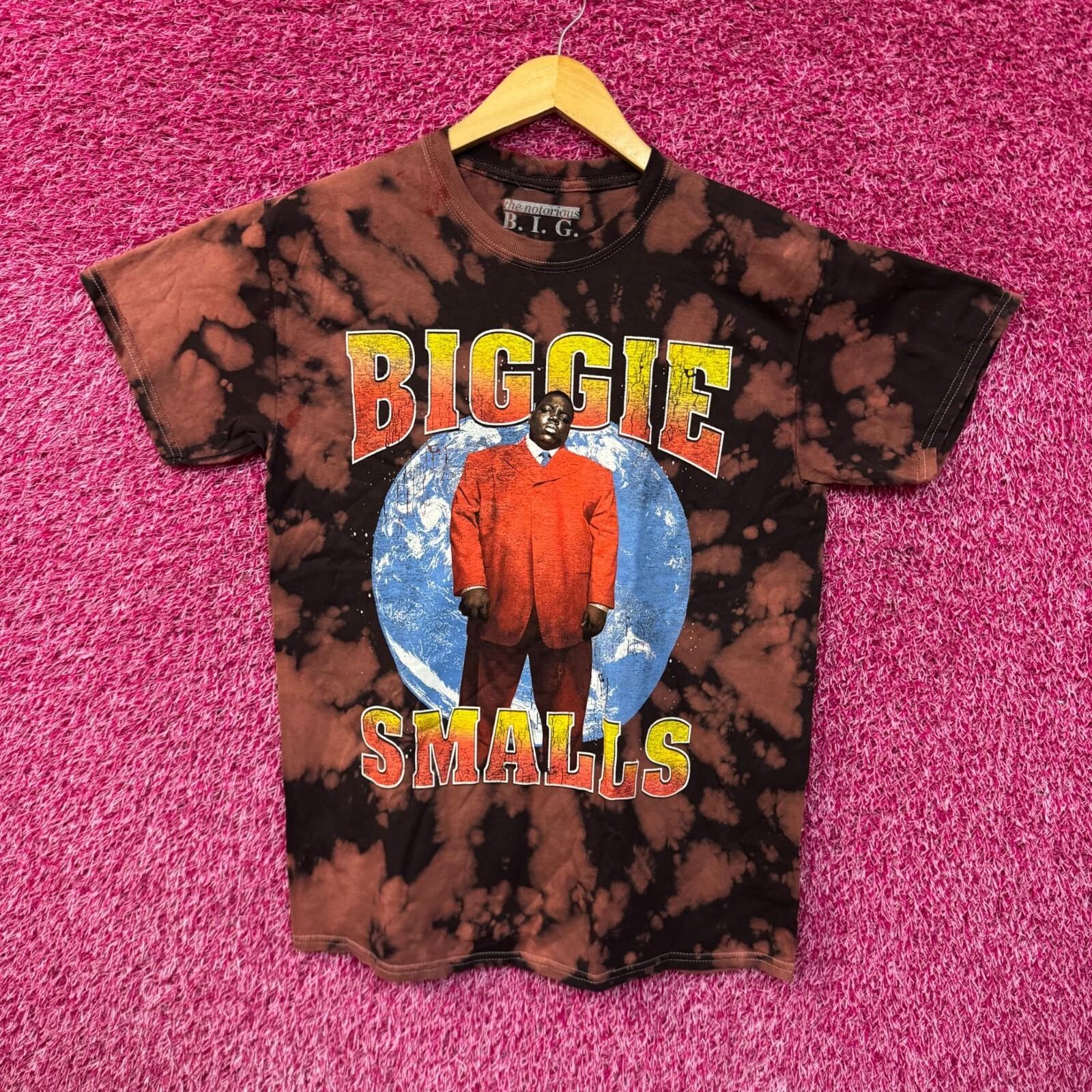 Biggie Smalls Kingpin of Planet Earth Hip Hop Bleach Dye M S