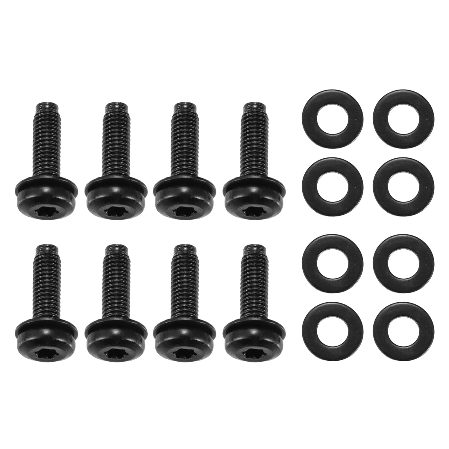 Windshield Frame Bolts & Hinge Torx Screws for Jeep Wrangler JK 2007-2018 / M8 Torx Screws Bolts for Pillars/Durable Metal / 8 Pcs Black