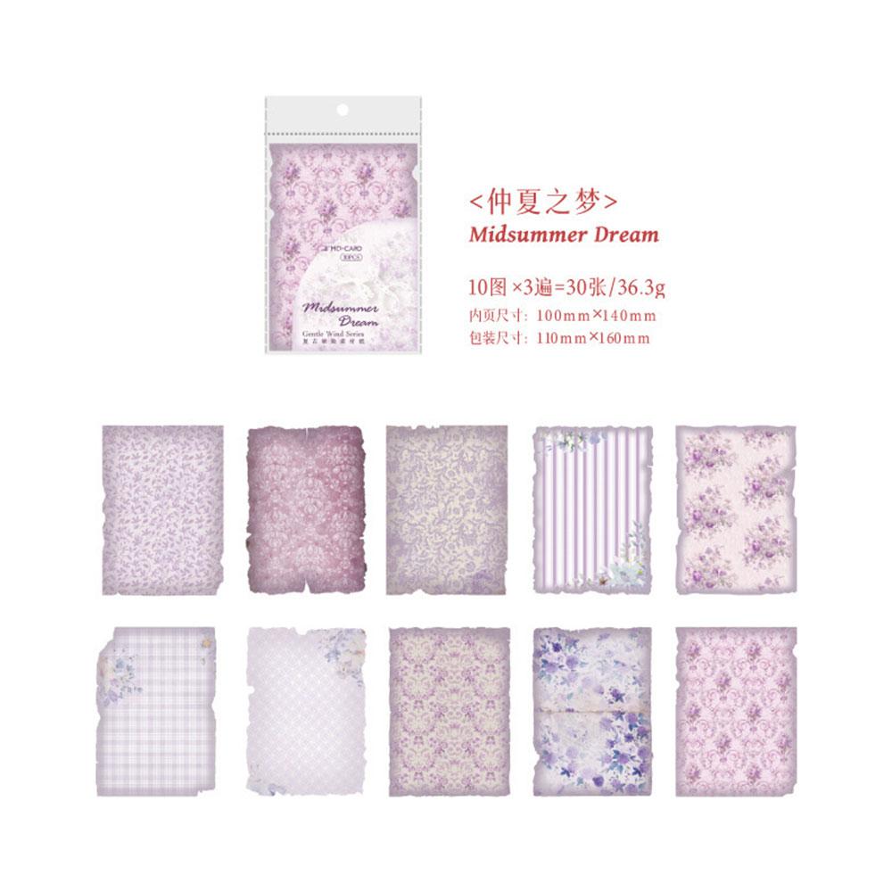 30Pcs/Bag Various Styles Vintage Material Paper Decorative Diary Album DIY Scrapbooking Handmade Background Papers Craft Supply