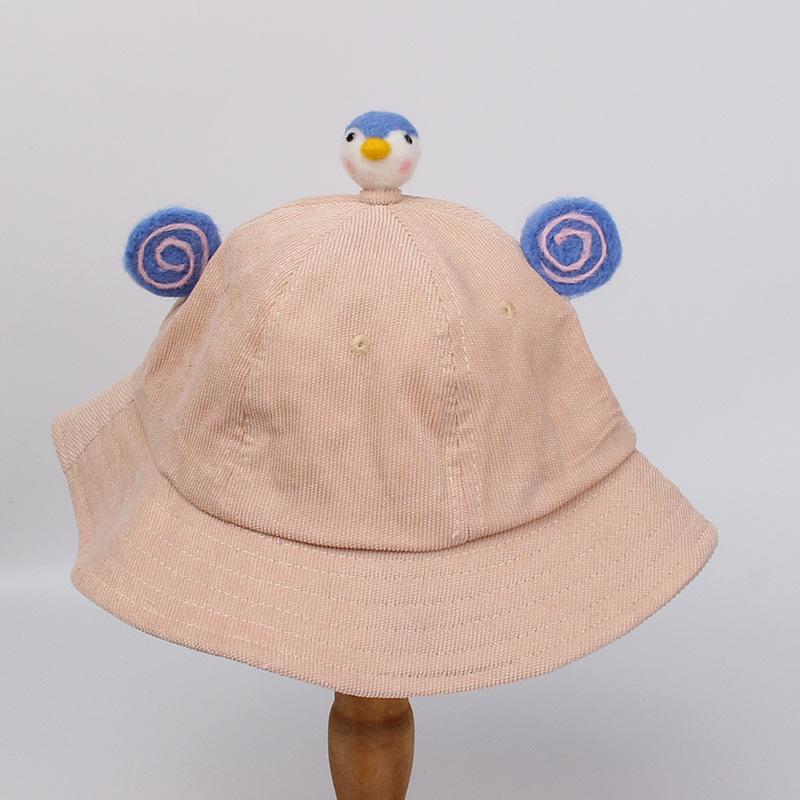 Baby bucket hat parent-child sunscreen bean tooth rabbit small yellow hat kawaii children sunscreen