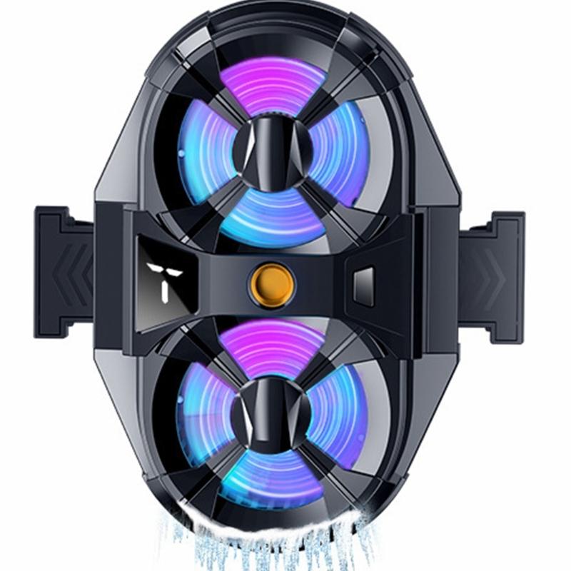 Semiconductor Cooling System 7-Blades Digital Display Radiator Phone Cooler Fan Clip Silent Heat Sink for Gaming Live