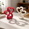 yangyizhi Intertwined Hearts Figurine, 3D Printed Love Statue, Table Centerpiece Sculpture for Living Room Wedding Romantic Gift