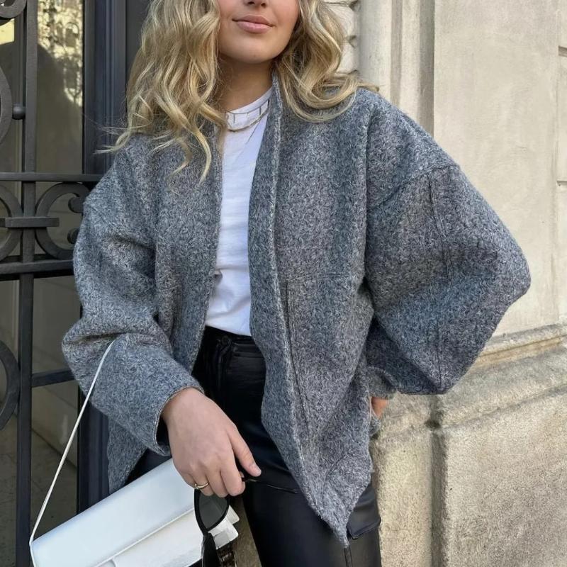 Женская новая свободная универсальная куртка-бомбер с карманами и декоративными скрытыми — фото 10