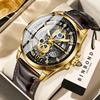 BINBOND Vintage Hollow-out Quartz Wristwatch For Men Luxury Luminous Waterproof Accurate Durable Men's Watch Casual Reloj