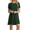 Women's Spring And Summer Round Neck Short Sleeve Large Loose Color Dress