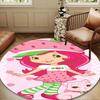 Strawberry Kitten Round Rug for Livingroom,Bedroom, Palyroom, Chair Rug, Area rug, Circle Carpet, Large Size Fan Christmas gift