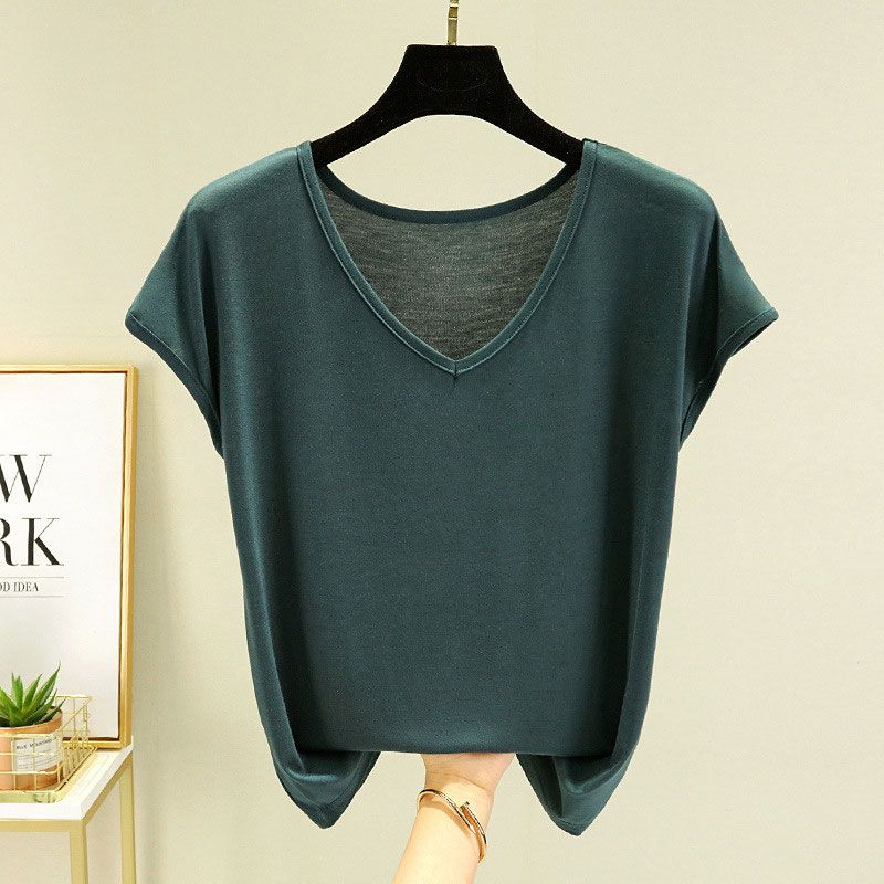 Ärmellose Dünne Übergröße Street Casual Tops T-Shirts Sommer Neu Einfarbig V-Ausschnitt Mode T-Shirts Vintage Harajuku Trend Damenbekleidung