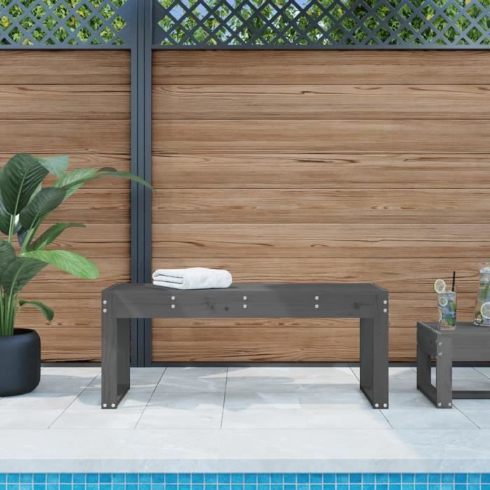 VidaXL Garden Bench Grey 110x38x45 Cm Solid Pine Wood 825095