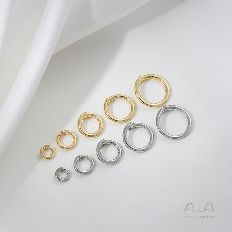 14K Gold Plated Open Jump Ring with Clasp for DIY Jewelry & Pendants