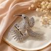 Rhinestone Bird Badge Pin Elegant Breast Flower Crystal Hummingbird Brooches Office Jewelry