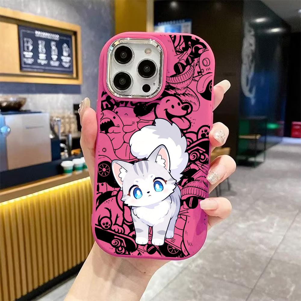 Phone Case: 2D flat design, suitable for iPhone 18, 17, 16, 15, 14, 13 Pro protective cases, fluffy big tail, perfect Christmas and Halloween holiday