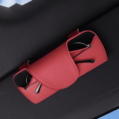 PU Leather Sun Visor Glasses Holder Multi-functional Wear-Resistant Sunshade Plate Organizer Universal Auto Sunglasses Holder