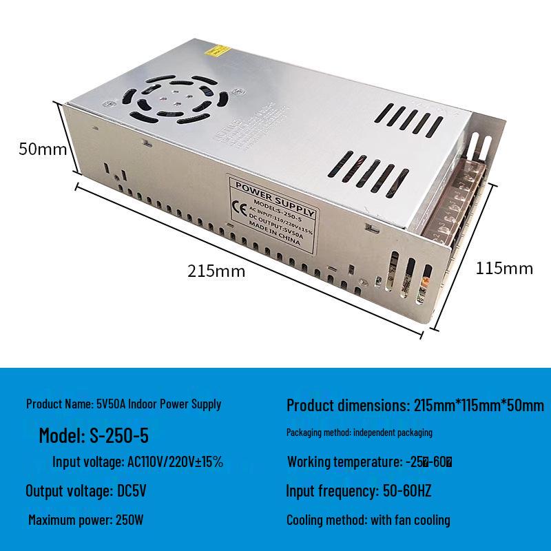 220V To 12V/24V/5V DC Power Supply for LED Strip Lights - 5A/10A/30A, 60W Transformer