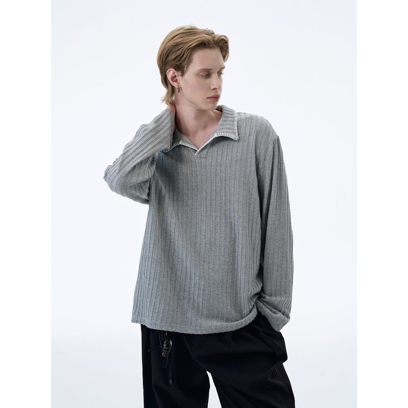 Kisko American-Style High-Fashion Hand-Stitched Wheat Ear Pattern Long-Sleeve T-Shirt for Men and Women, Cleanfit Casual Top with a Sense of Design