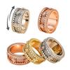 Bague d'Anneau de Doigt Réglable Anti-Anxiété Fidget Ring Acier Inoxydable Zircone Cubique Incrustée Design Rotatif Bague de Méditation