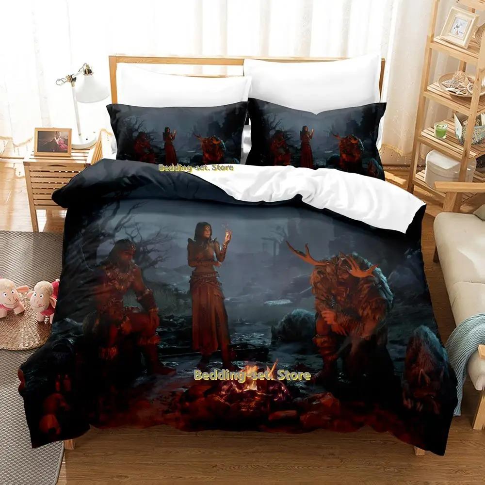 Nytt Diablo IV Sängklädesset Enkelt Twin Full Queen King Size Sängset Vuxen Barn Sovrum Påslakanset Anime parure de lit Säng