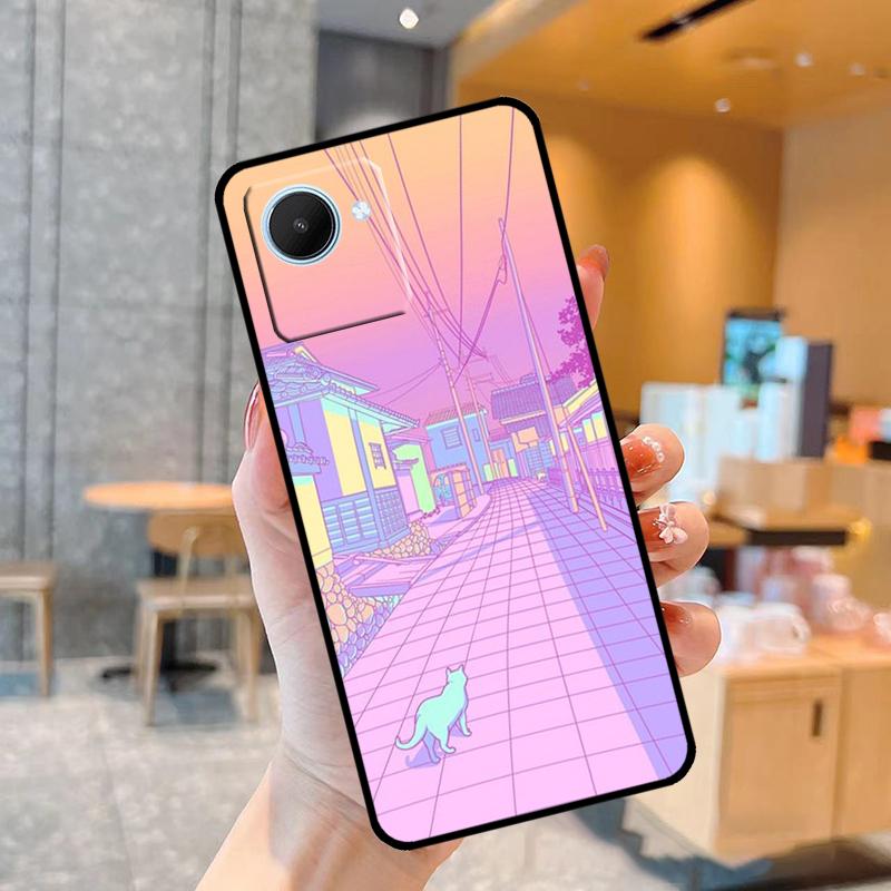 Pastel Japan Kyoto City Case For Realme C55 C33 C31 C35 C30 C11 C15 C25s C21Y GT Neo 5 3T 2T 8 9 10 11 Pro Plus
