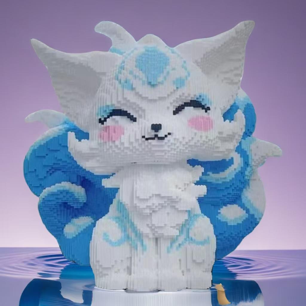 Blue Nine-Tailed Fox Building Block Set - 7125 Pieces | Very Suitable For Adults And Youth. | Ideal Gifts For Christmas, Halloween.