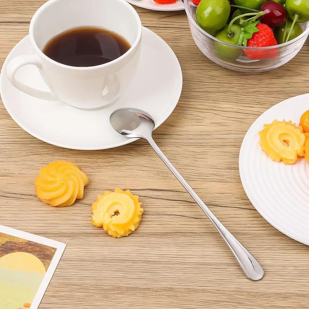 Stainless Steel Best Present Anniversary Tableware Engraved Spoon Coffee Spoons Christmas Spoon Teaspoon