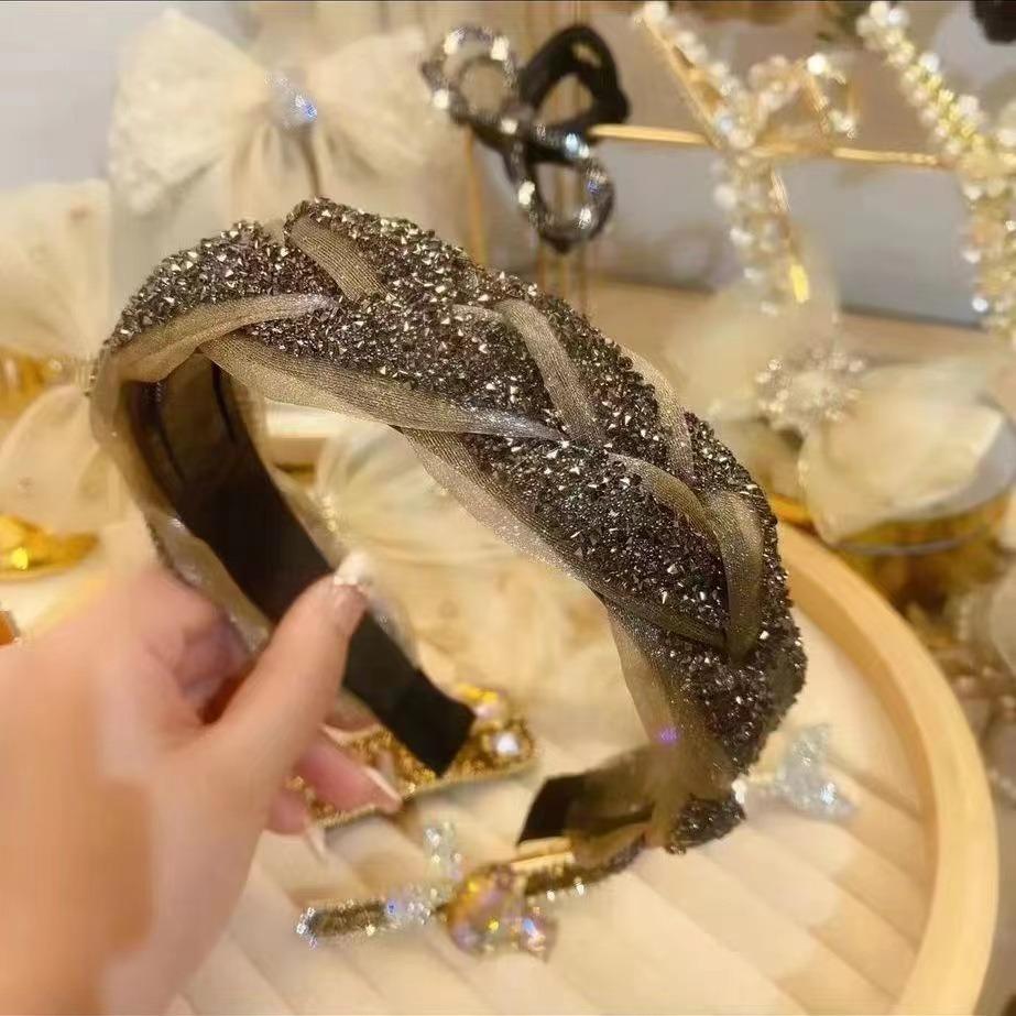 

Передовые черные марлевые резинки для волос женские аксессуары для девочек стразы хворост повязка на голову с клипсой для темпераментной девушки