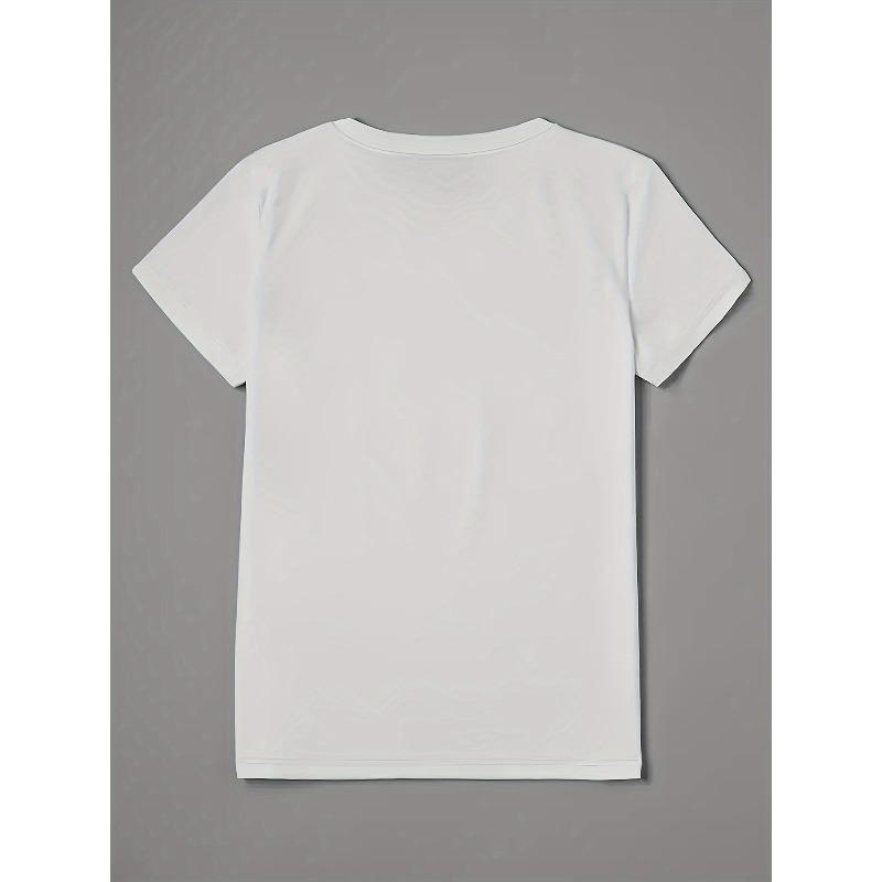 Tricou Casual cu Mânecă Scurtă pentru Femei, Mărime Europeană, cu Imprimeu Iepuraș de Paște și Paște Fericit - Bluză Casual Moale și Respirabilă cu Gât Rotund, cu Modele de Iepurași și Ouă