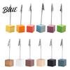 Organizzatore da scrivania per ufficio 2 pezzi Base cubica in legno Portamemo con clip Mini
