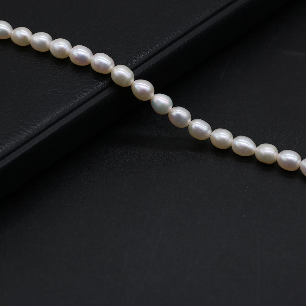Luxury White Natural Freshwater Rice Shape Pearls 5-5.5mm, 36cm Strand Handmade Wedding Jewelry Accessories DIY Crafts