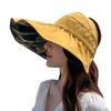 Summer Vinyl Big Brim Sun Hat Showing Face Small Bucket Hat Seaside Vacation Sun Shade Sun Hat