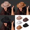 Homburg Cowboy Hats with Unique Silver Buckles Fedoras Hat Top Hat Classical Porkpie Hat for Boy Men Hat Theme Party