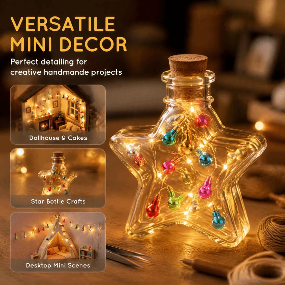 1m / 3.28ft Dollhouse String Lights Colorful Mini Christmas Tree Lights String Scene Ornament