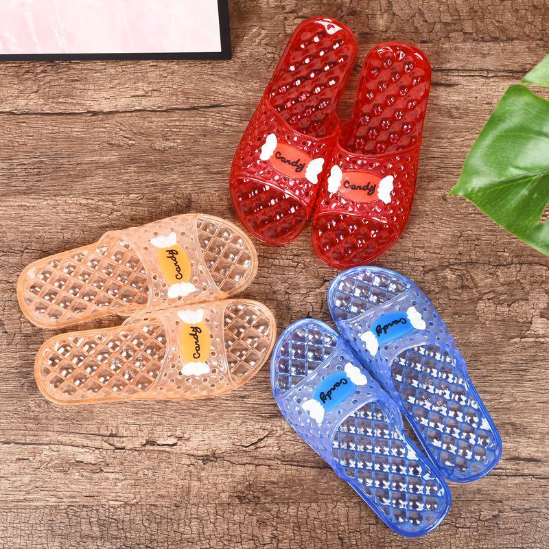 2023 Women's Jelly Semi-Transparent Bathroom Slippers - Waterproof & Non-Slip
