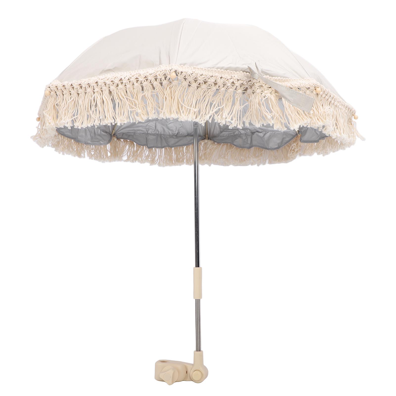 

Детский уличный зонтик с кисточкой, бахрома, устойчивый к ультрафиолету, детский пляжный зонт для улицы, реквизит для фотосъемки, приморский сад слоновая кость