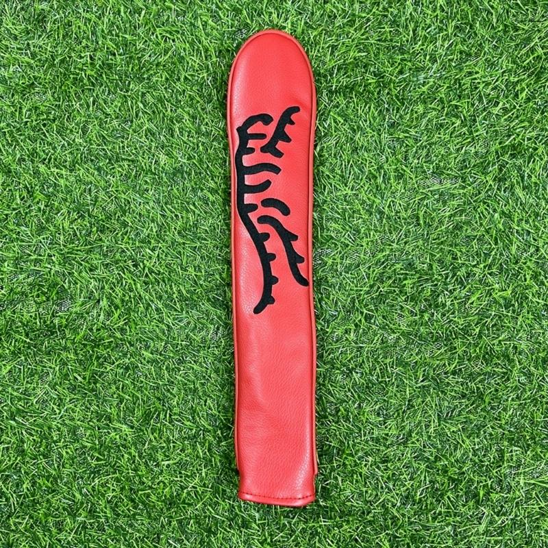 Line Pattern PU Leather Alignment Stick Headcover Golf Alignment Stick Cover Case Holder Golf Club Protector Enduring